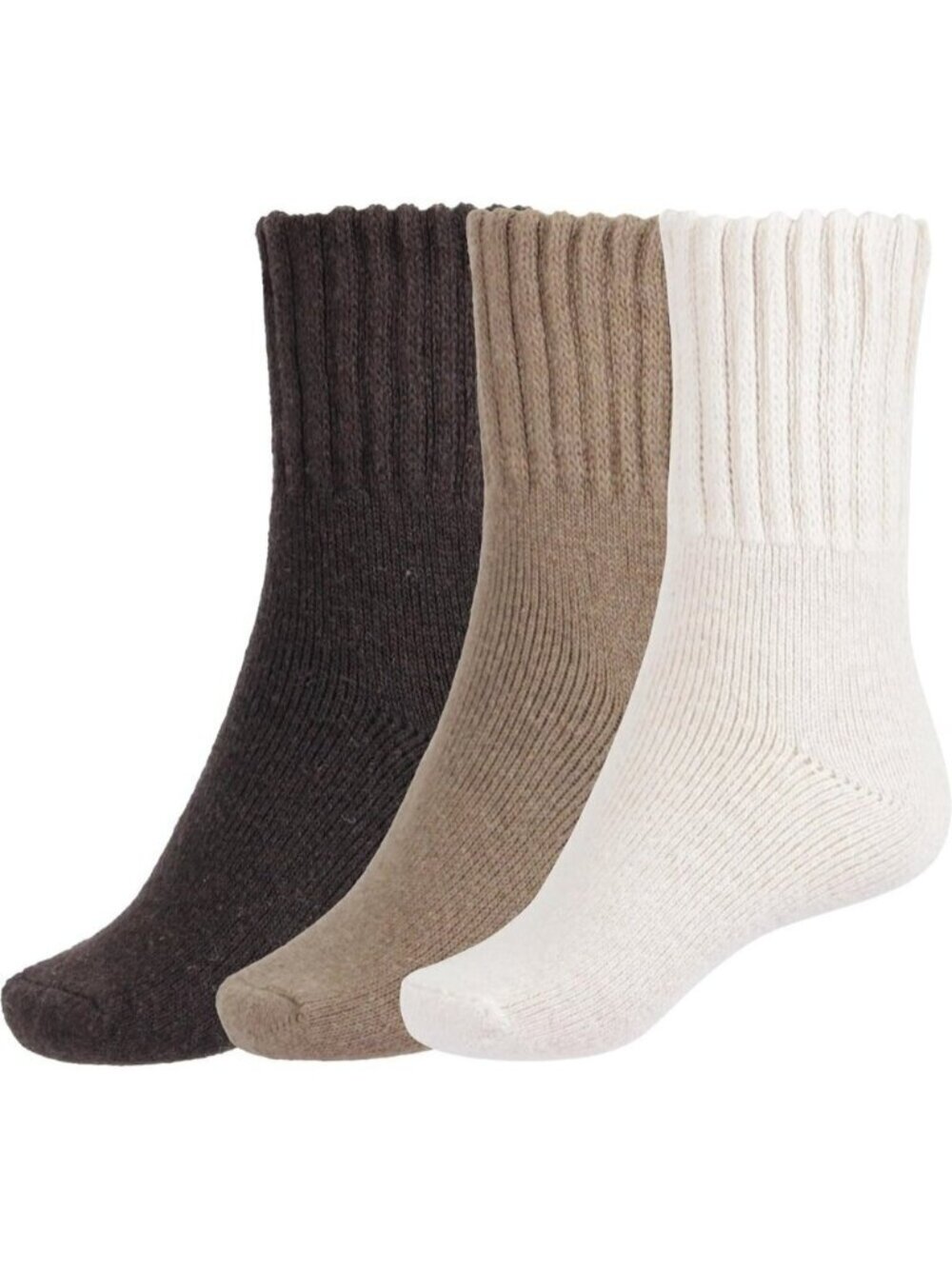 BenSorts Women 3 Packs Dark Brown Beige Winter Thick Warm Polyester Boots Socks